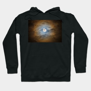 Mystery spooky moon shining through a clouds Hoodie